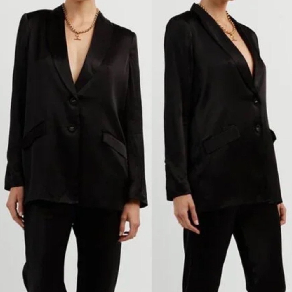 DISSH- Kiah Black Satin Blazer Size AU 10/ US 6 Going Out Top
